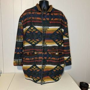 Vintage Tom Tailor Aztek Design wool coat sz large